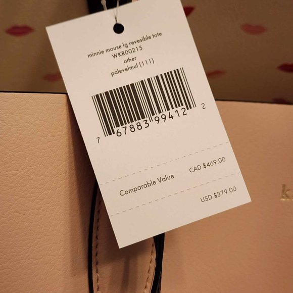 NWT Kate Spade x Disney Minnie Reversible Large Tote and Wallet - Picture 2 of 8